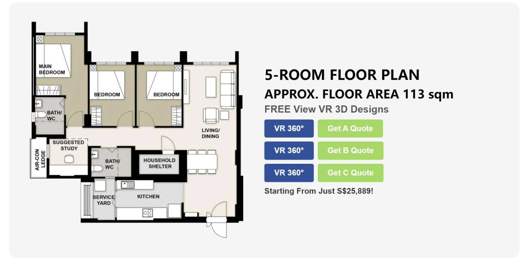 Parc Glen @ Tengah 5 room floorplan