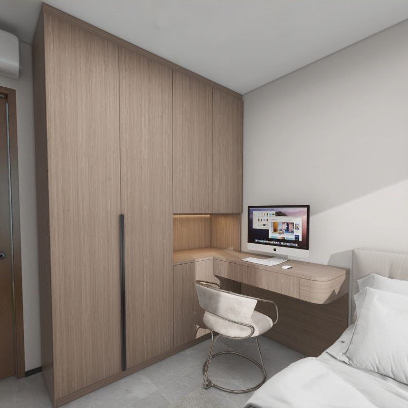 Bedroom 1 Casement Wardrobe with Study Table (8.5 feet)