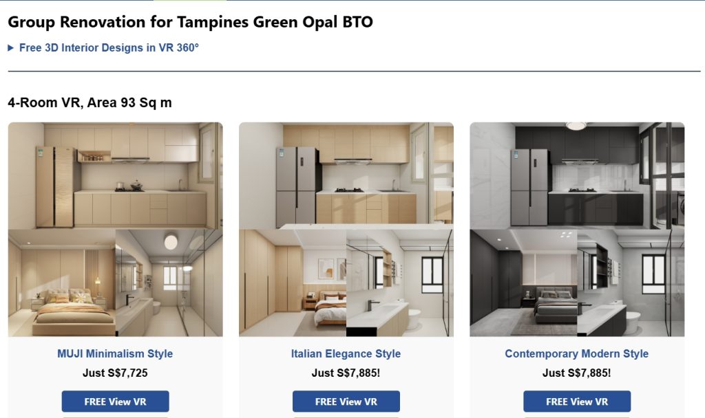 Tampines GreenOpal 4rooms quotation