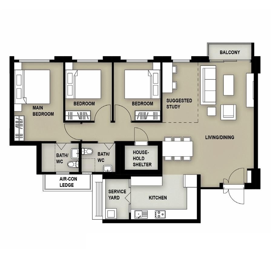 5-Room Floor Plan