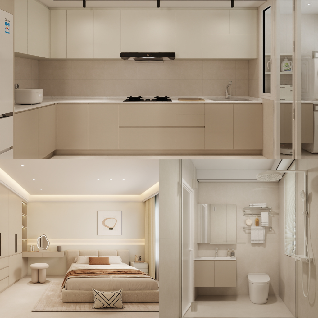 Tampines GreenQuartz 5-Room Design A (Kitchen, Master Bedroom, and Bathroom Cabinets)
