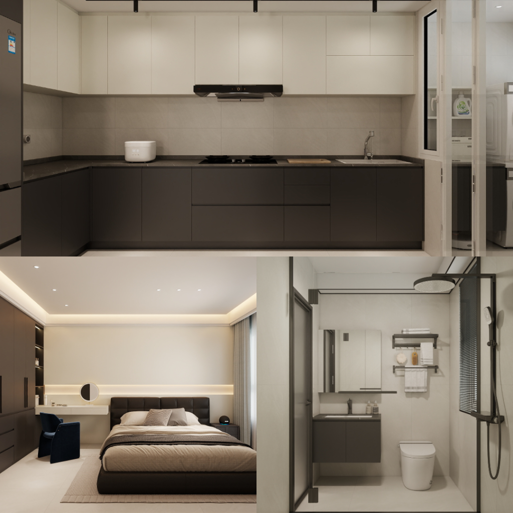Tampines GreenQuartz 5-Room Design C (Kitchen, Master Bedroom, and Bathroom Cabinets)