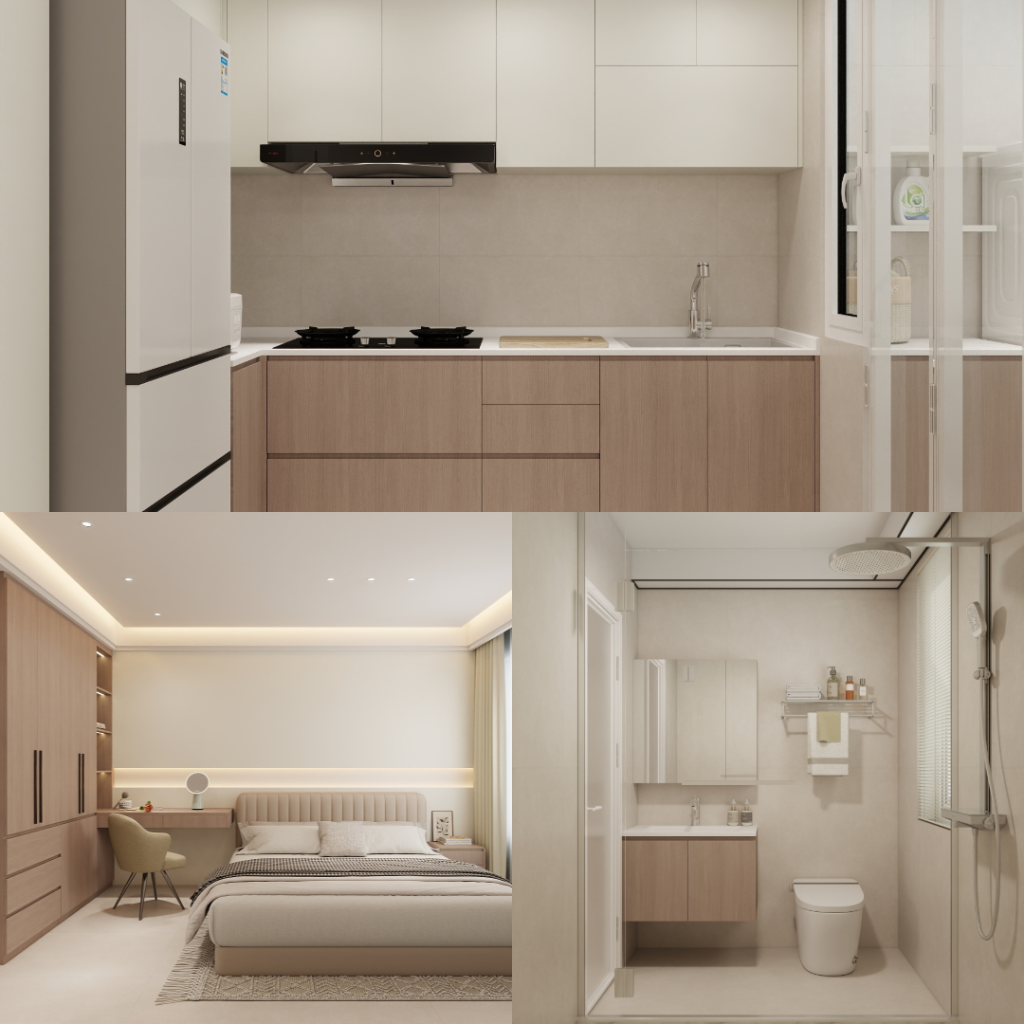 Tampines GreenQuartz 4-Room Design B (Kitchen, Master Bedroom, and Bathroom Cabinets)