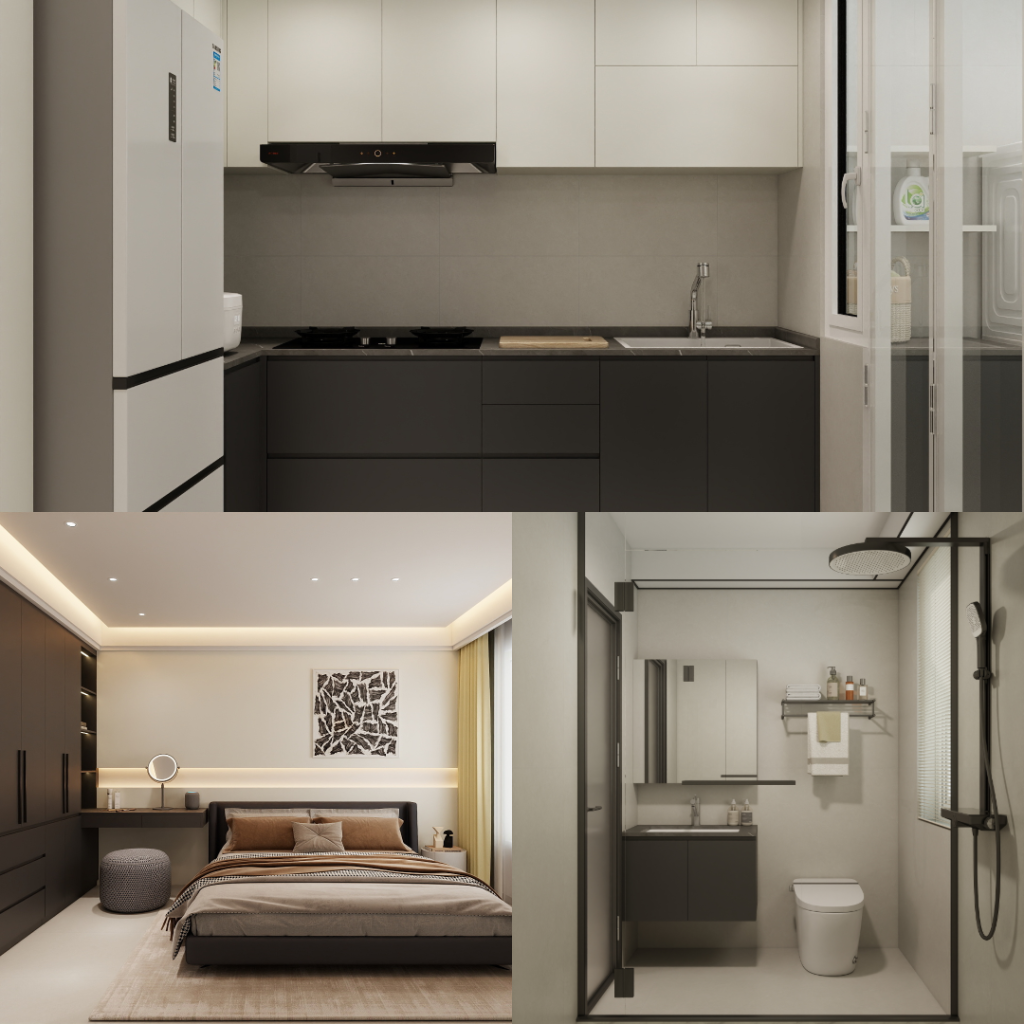 Tampines GreenQuartz 4-Room Design C (Kitchen, Master Bedroom, and Bathroom Cabinets)