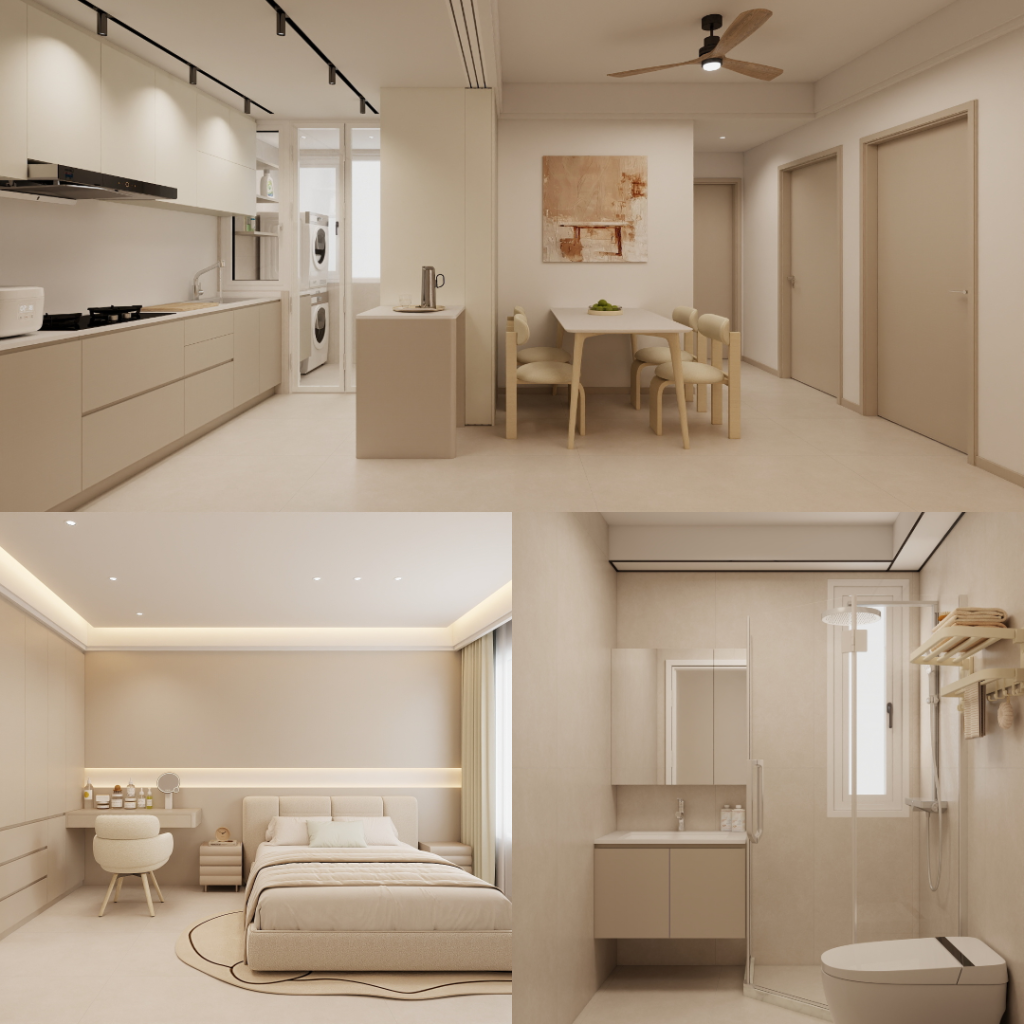 Bukit Batok West Hill 4-Room Design A (Kitchen, Master Bedroom, and Bathroom Cabinets)