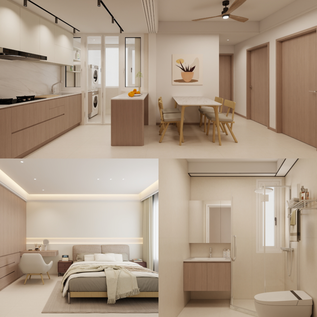 Bukit Batok West Hill 4-Room Design B (Kitchen, Master Bedroom, and Bathroom Cabinets)