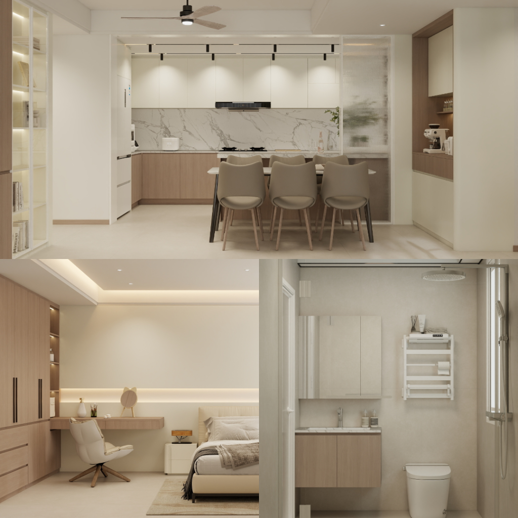 Yishun Beacon 5-Room Design B (Kitchen, Master Bedroom, and Bathroom Cabinets)