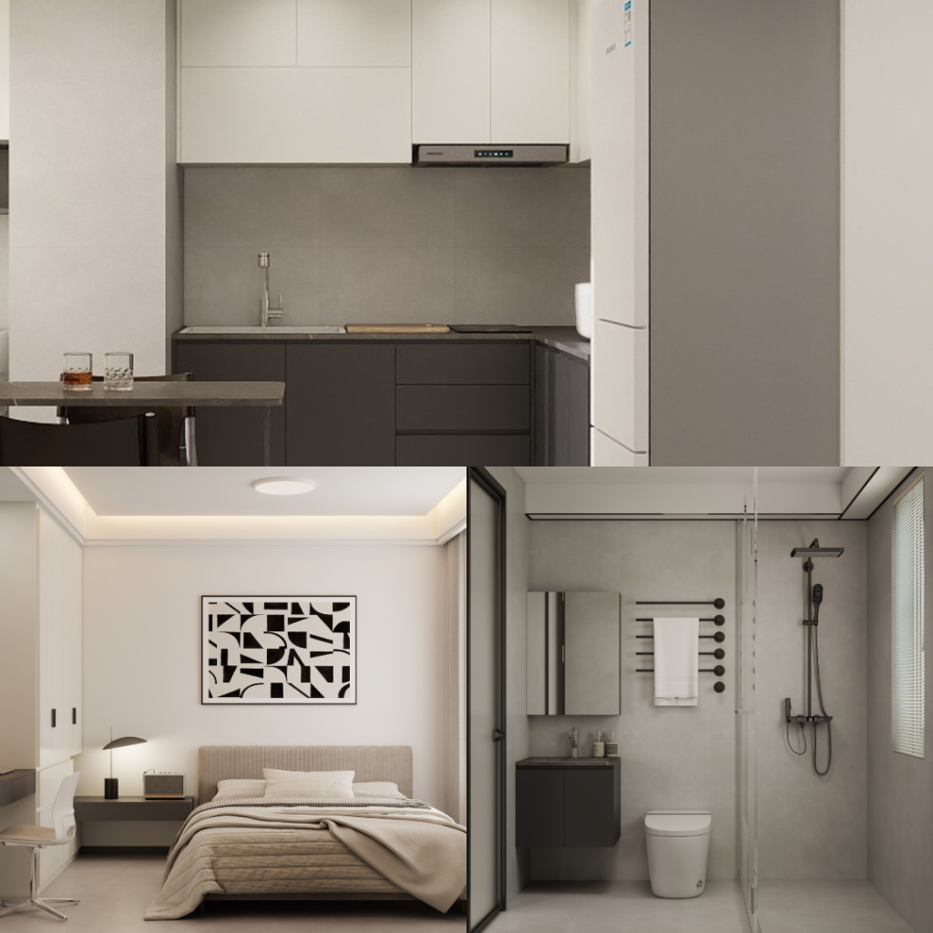 Yishun Beacon 2-Room Design C (Kitchen, Master Bedroom, and Bathroom Cabinets)