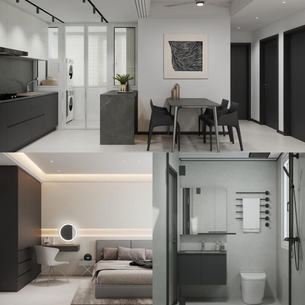 Bishan Ridges 4-Room Type 2 Design C (Kitchen, Master Bedroom, and Bathroom Cabinets)