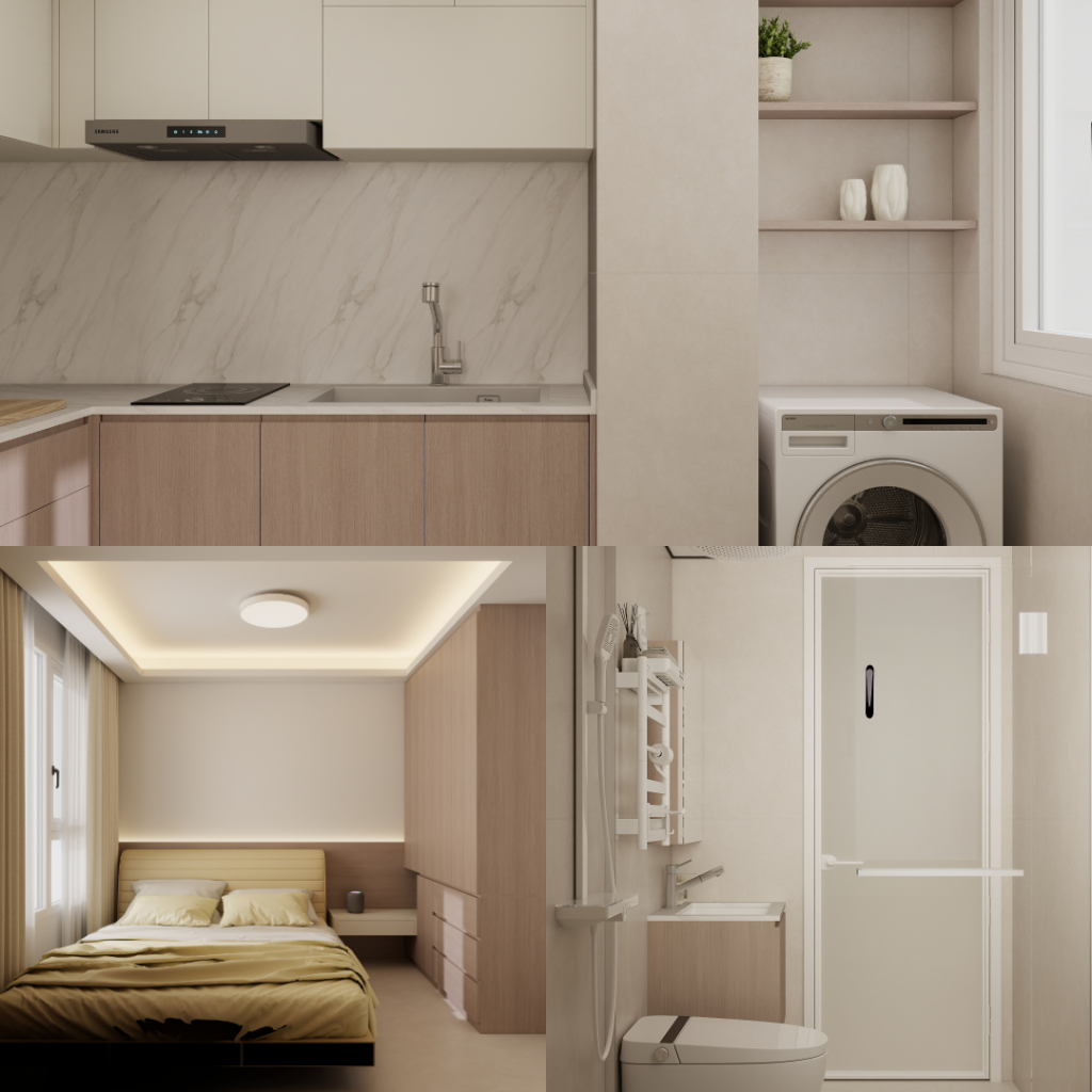 Lakeside View 2-Room Design B (Kitchen, Master Bedroom, and Bathroom Cabinets)