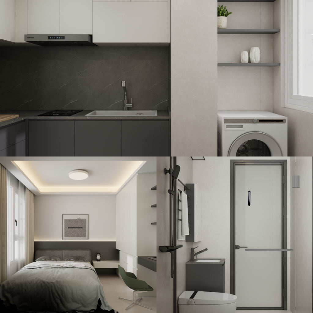 Lakeside View 2-Room Design C (Kitchen, Master Bedroom, and Bathroom Cabinets)