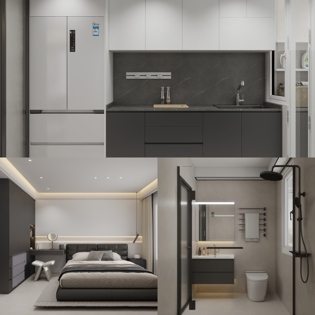 Keat Hong Grange 4-Room Design C (Kitchen, Master Bedroom, and Bathroom Cabinets)