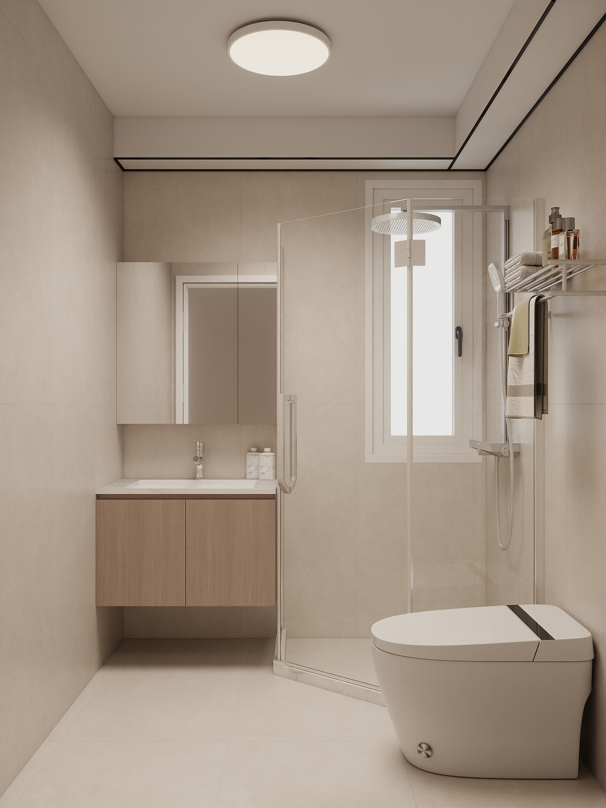 Common Bathroom Top & Bottom Cabinets