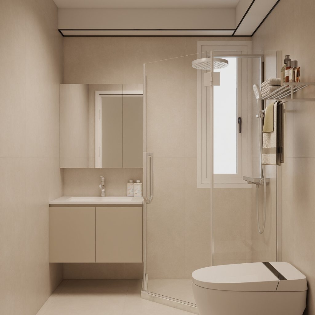 Common Bathroom Top & Bottom Cabinets