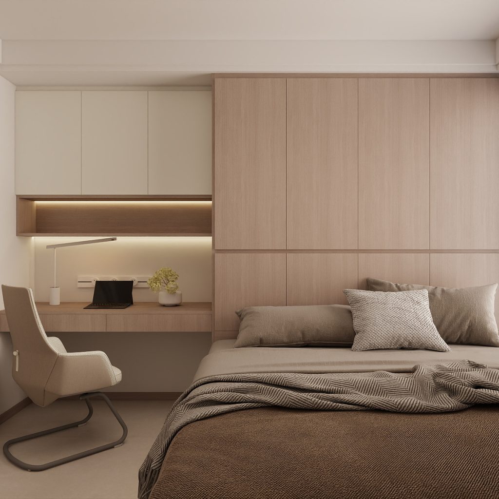 Bedroom 1 Tatami Platform Bed with Storage with Study Table