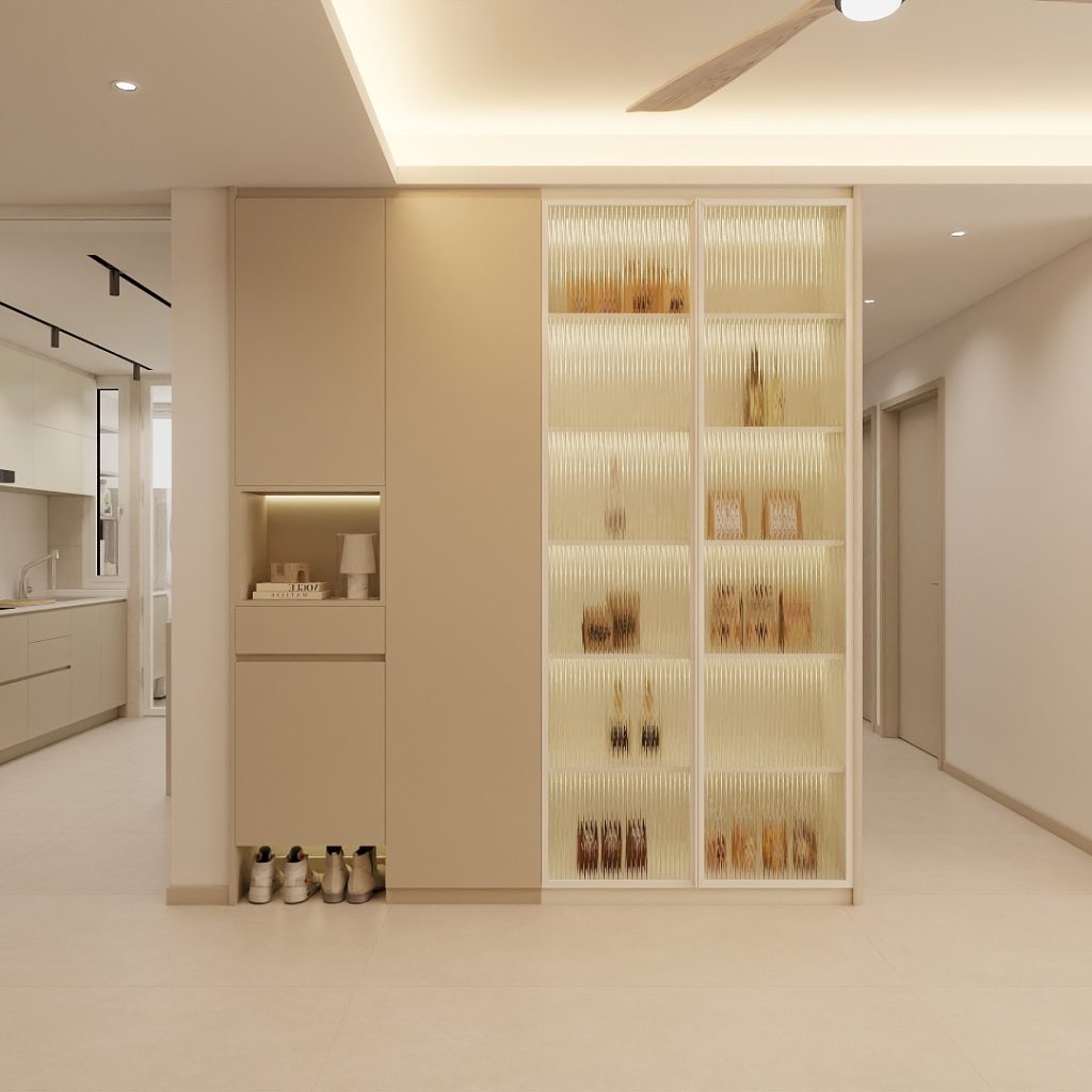 Dining Room Strorage Cabinet with Glass Door