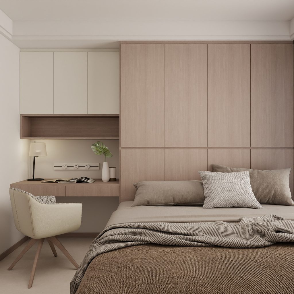 Bedroom 1 Tatami Platform Bed with Storage with Study Table
