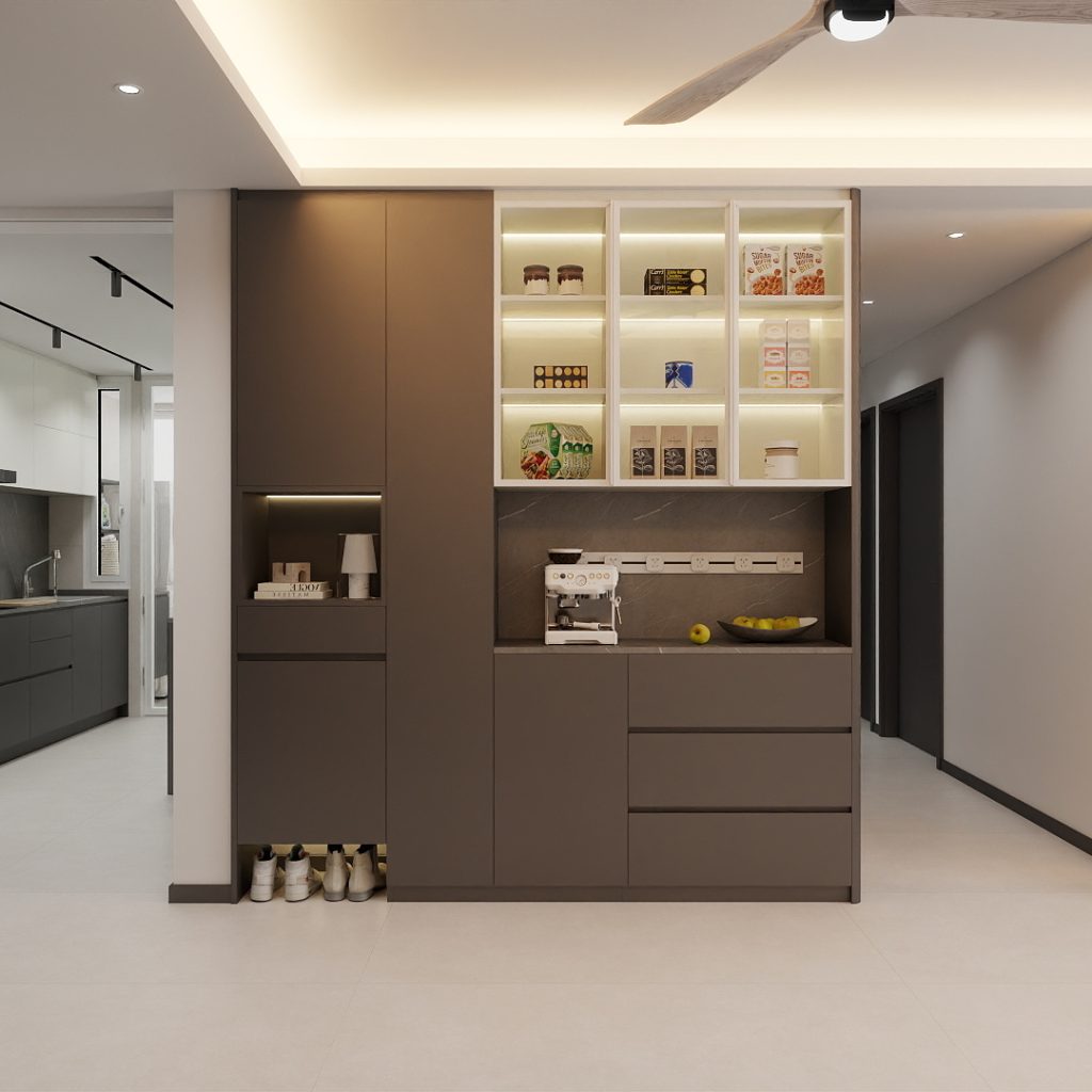 Dining Room Strorage Cabinet with Glass Door