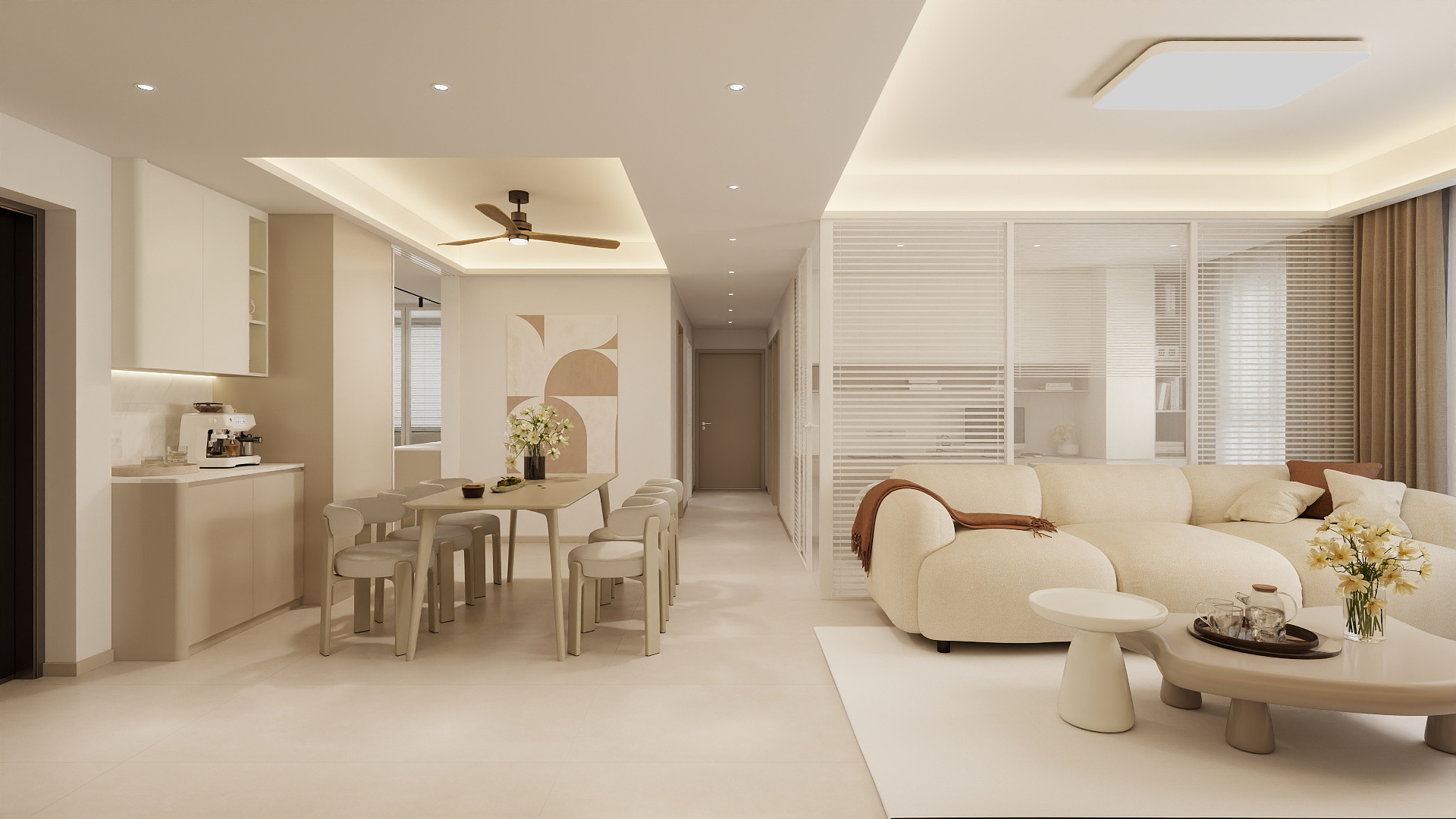 VR walkthrough preview of a renovated HDB living room