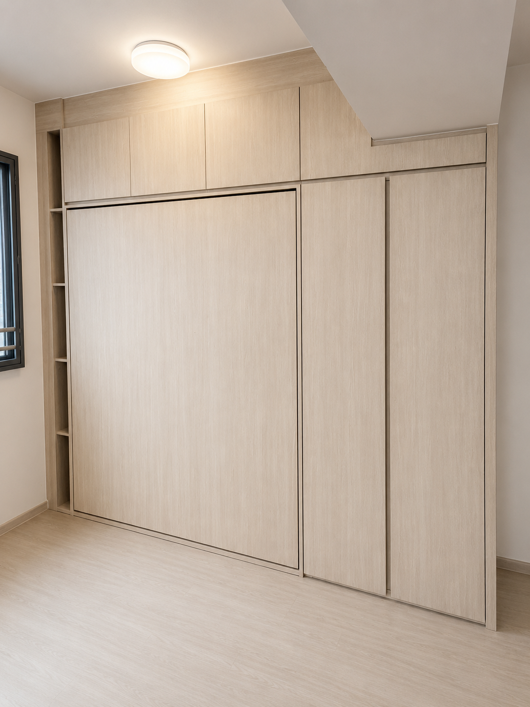 built-in hdb bedroom wardrobe carpentry in a sembawang bto flat