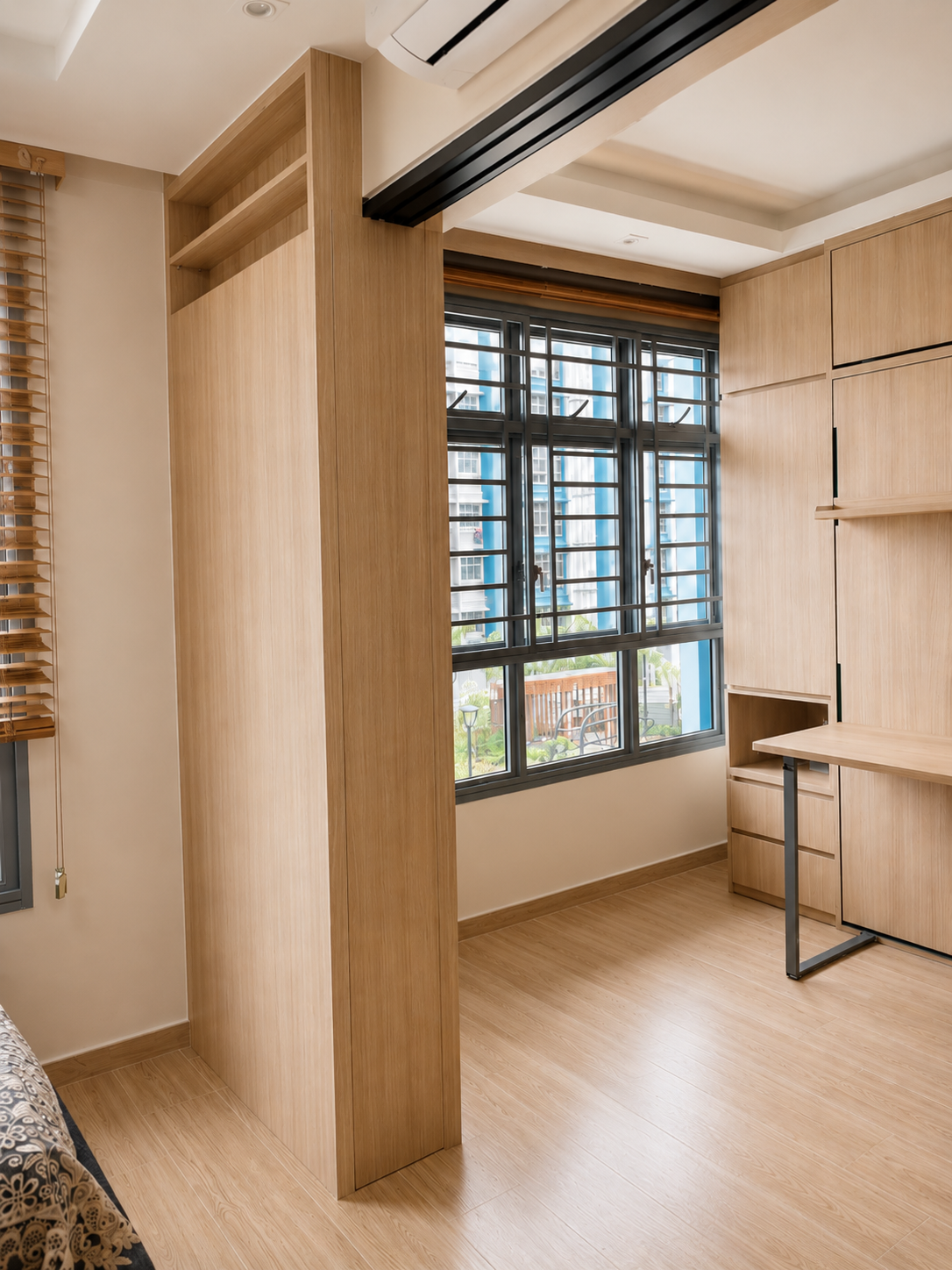 built-in study corner fitted to an hdb wall in a sembawang bto flat