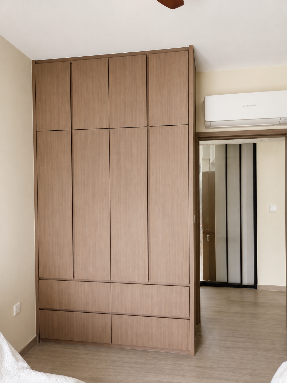 built-in bedroom wardrobe fitted in a tengah park hdb flat