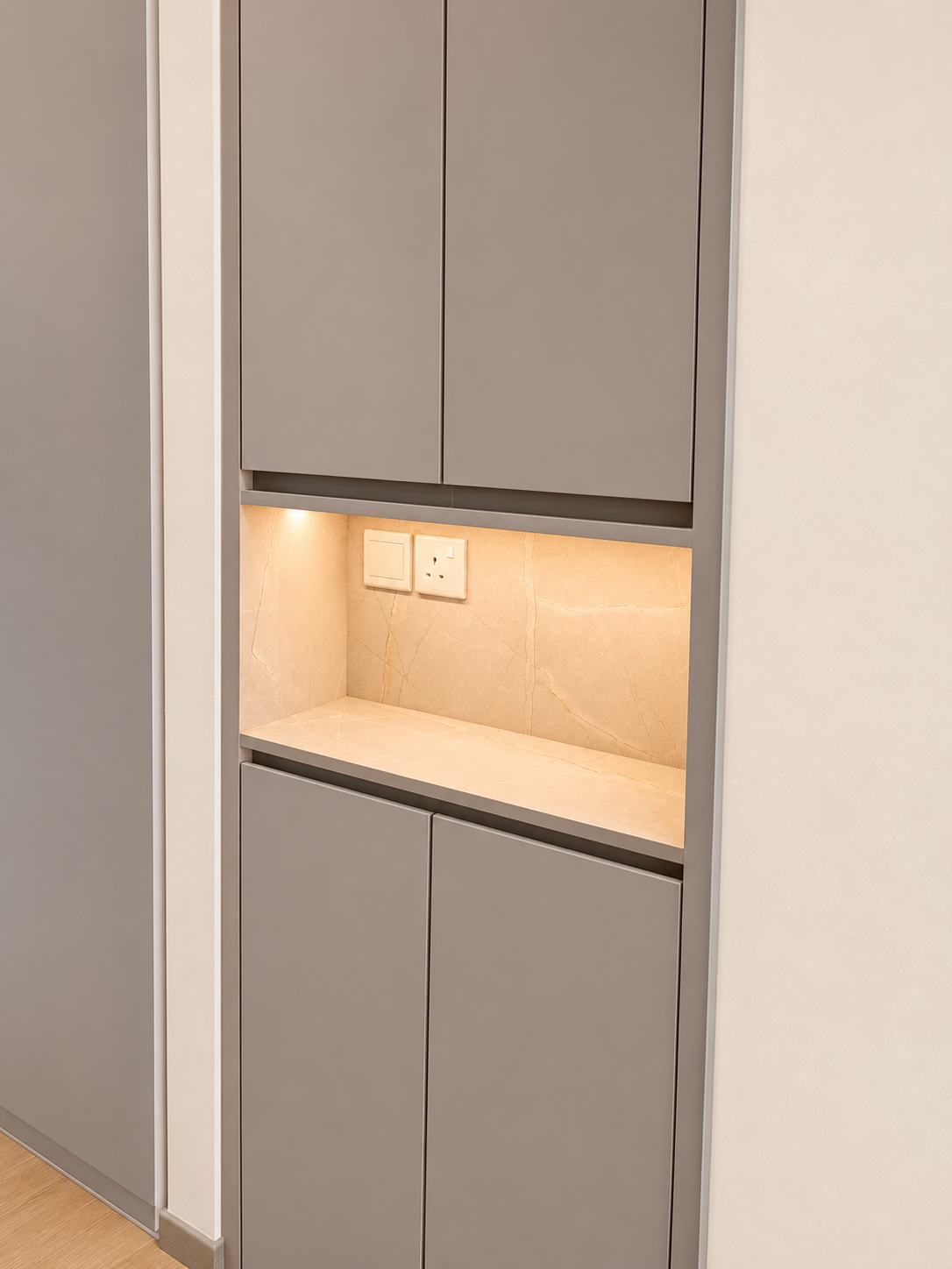 built-in entryway shoe cabinet carpentry in a tengah park hdb flat