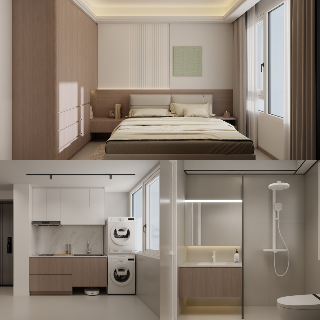 Garden Waterfront I & II @ Tengah 2-Room Design B (Kitchen, Master Bedroom, and Bathroom Cabinets)