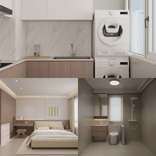 Garden Waterfront I & II @ Tengah 4-Room Design B (Kitchen, Master Bedroom, and Bathroom Cabinets)
