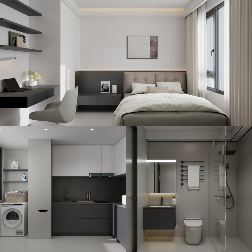 Woodlands South Plains 2-Room Design C (Kitchen, Master Bedroom, and Bathroom Cabinets)