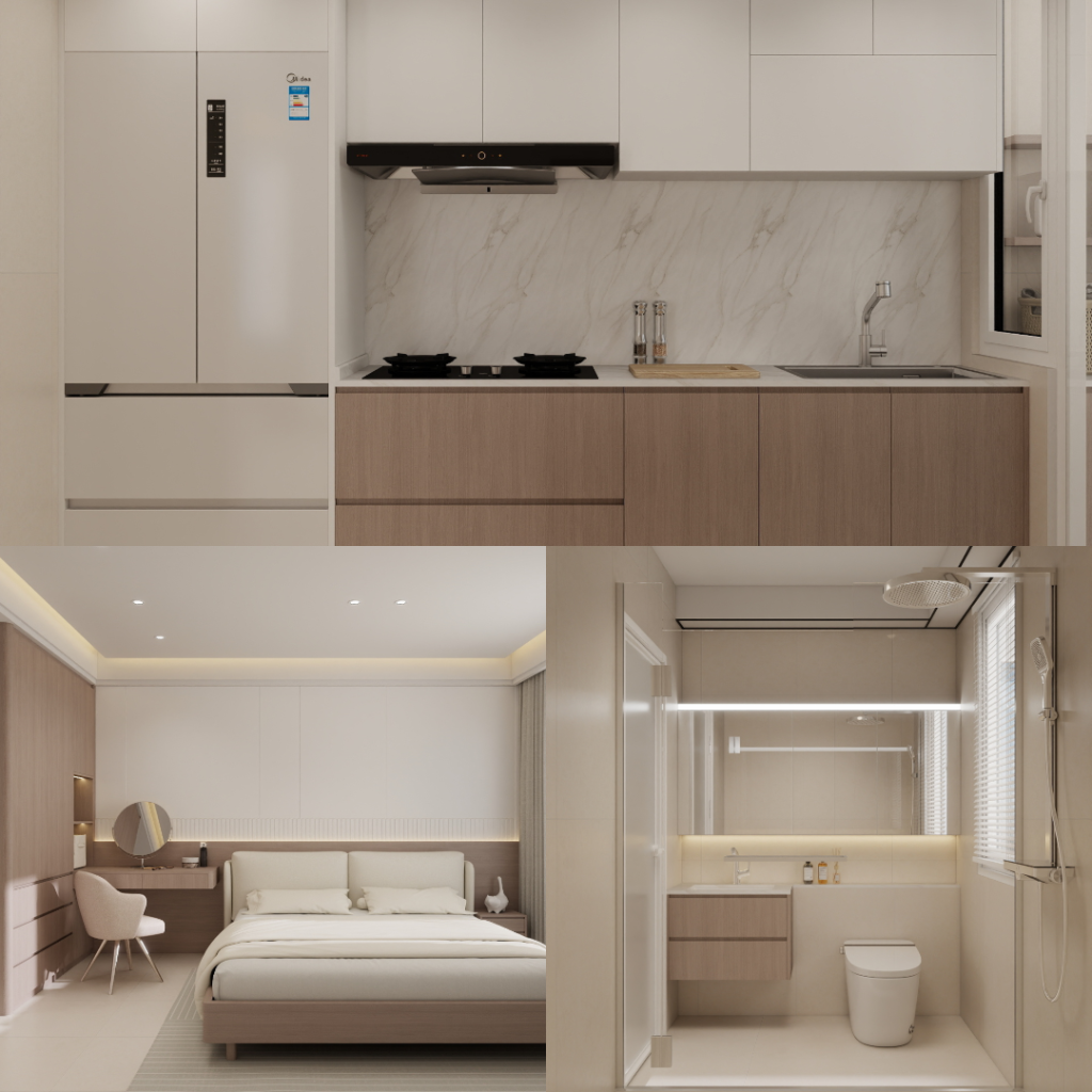 Woodlands South Plains 4-Room Design B (Kitchen, Master Bedroom, and Bathroom Cabinets)