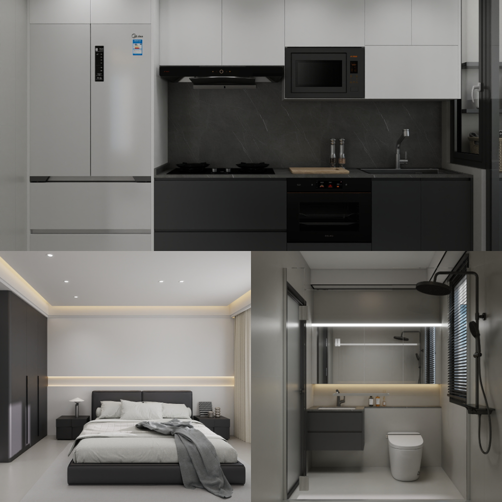 Woodlands South Plains 4-Room Design C (Kitchen, Master Bedroom, and Bathroom Cabinets)