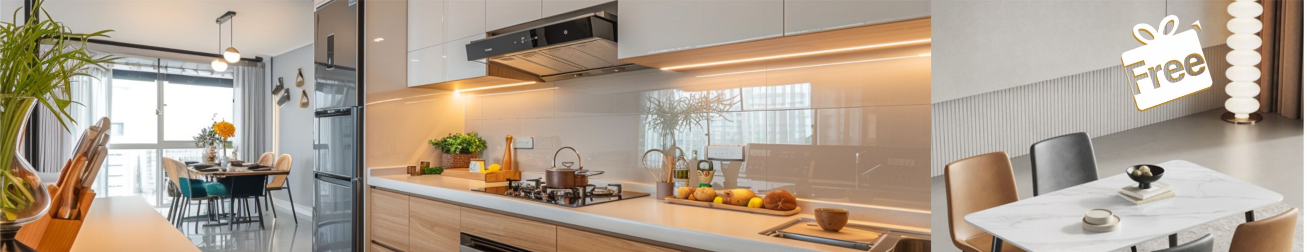 Group renovation kitchen and the dining table included with this month's offer